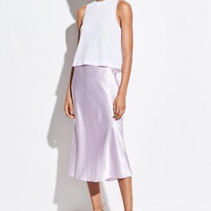 Vince Satin Slip Skirt in Pale Iris